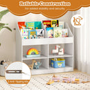 3-Tier Kid's Bookshelf Toy Storage Organizer with Display Rack and 4 Compartments-White