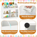 3-Tier Kid's Bookshelf Toy Storage Organizer with Display Rack and 4 Compartments-White by LJGDeals
