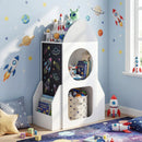 3-Tier Kids Bookshelf Rocket Space Theme Toddler Toy Storage Organizer-White by LJGDeals