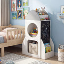 3-Tier Kids Bookshelf Rocket Space Theme Toddler Toy Storage Organizer-White by LJGDeals