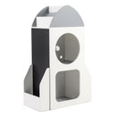 3-Tier Kids Bookshelf Rocket Space Theme Toddler Toy Storage Organizer-White by DirectDeals