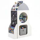 3-Tier Kids Bookshelf Rocket Space Theme Toddler Toy Storage Organizer-White by LJGDeals