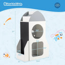 3-Tier Kids Bookshelf Rocket Space Theme Toddler Toy Storage Organizer-White by LJGDeals