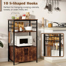 3-Tier Kitchen Baker’s Rack with Cabinet and 2 Open Shelves-Brown by LJGDeals
