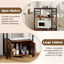 3-Tier Kitchen Baker’s Rack with Cabinet and 2 Open Shelves-Brown by LJGDeals