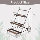 3-Tier Metal Plant Stand with Wheels and Handle for Balcony by LJGDeals