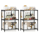 3-Tier Metal Storage Shelving Unit Set of 2 with V-Shaped Wire Rack-Black by LJGDeals