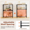 3-Tier Metal Storage Shelving Unit Set of 2 with V-Shaped Wire Rack-Black by LJGDeals