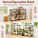 3-Tier Metal Storage Shelving Unit Set of 2 with V-Shaped Wire Rack-Black