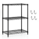 3-Tier Metal Storage Shelving Unit with V-Shaped Wire Rack and 450 LBS Capacity-Black by LJGDeals
