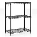 3-Tier Metal Storage Shelving Unit with V-Shaped Wire Rack and 450 LBS Capacity-Black