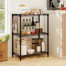 3-Tier Metal Storage Shelving Unit with V-Shaped Wire Rack and 450 LBS Capacity-Black by LJGDeals
