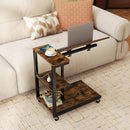 3-Tier Mobile Couch Side Table with Tiltable Tabletop by LJGDeals