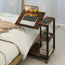 3-Tier Mobile Couch Side Table with Tiltable Tabletop by LJGDeals