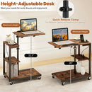3-Tier Mobile Couch Side Table with Tiltable Tabletop by LJGDeals