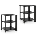 3-Tier Square Side Table with Open Storage Shelves Set of 2 by LJGDeals