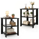 3-Tier Square Side Table with Open Storage Shelves Set of 2 by LJGDeals