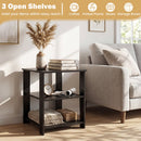 3-Tier Square Side Table with Open Storage Shelves Set of 2 by DirectDeals