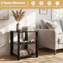 3-Tier Square Side Table with Open Storage Shelves Set of 2 by LJGDeals