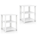 3-Tier Square Side Table with Open Storage Shelves Set of 2 by LJGDeals