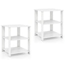 3-Tier Square Side Table with Open Storage Shelves Set of 2 by DirectDeals