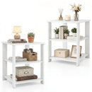 3-Tier Square Side Table with Open Storage Shelves Set of 2 by DirectDeals