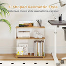 3-Tier S-Shaped Bookshelf with Adjustable Feet by DirectDeals