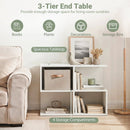 3-Tier S-Shaped End Table with 4 Storage Cubes by DirectDeals