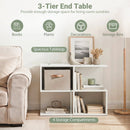 3-Tier S-Shaped End Table with 4 Storage Cubes by LJGDeals