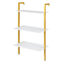 3-Tier Modern Wall Mounted Shelves Wooden Floating Shelving Unit Metal Ladder Bookshelf by LJGDeals