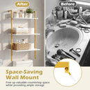 3-Tier Modern Wall Mounted Shelves Wooden Floating Shelving Unit Metal Ladder Bookshelf by LJGDeals