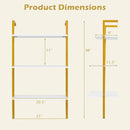 3-Tier Modern Wall Mounted Shelves Wooden Floating Shelving Unit Metal Ladder Bookshelf by DirectDeals