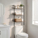 3-Tier Wall Mounted Ladder Bookshelf - Rustic Brown by DirectDeals