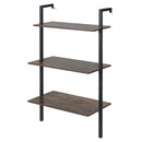 3-Tier Wall Mounted Ladder Bookshelf - Rustic Brown by DirectDeals