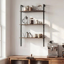 3-Tier Wall Mounted Ladder Bookshelf - Rustic Brown by DirectDeals