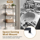 3-Tier Wall Mounted Ladder Bookshelf - Rustic Brown by LJGDeals