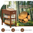 3-Tier Narrow End Table with Drawer and Storage Shelves Set of 2 by LJGDeals