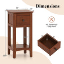3-Tier Nightstand with Drawer and Open Storage Shelf by LJGDeals