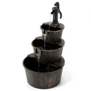 3-Tier Barrel Waterfall Fountain with Electric Pump by DirectDeals