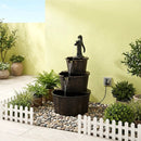3-Tier Barrel Waterfall Fountain with Electric Pump by LJGDeals
