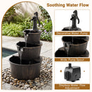 3-Tier Barrel Waterfall Fountain with Electric Pump by DirectDeals