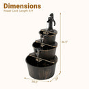 3-Tier Barrel Waterfall Fountain with Electric Pump by LJGDeals