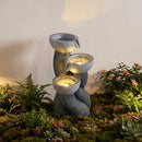 3-Tier Outdoor Water Fountain with LED Lights, 18.5 Inch by LJGDeals