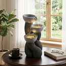 3-Tier Outdoor Water Fountain with LED Lights, 18.5 Inch by LJGDeals