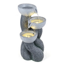3-Tier Outdoor Water Fountain with LED Lights, 18.5 Inch by DirectDeals
