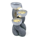3-Tier Outdoor Water Fountain with LED Lights, 18.5 Inch by LJGDeals