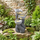 3-Tier Outdoor Water Fountain with LED Lights, 18.5 Inch by LJGDeals