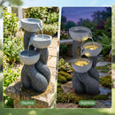 3-Tier Outdoor Water Fountain with LED Lights, 18.5 Inch by LJGDeals