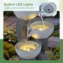 3-Tier Outdoor Water Fountain with LED Lights, 18.5 Inch by LJGDeals