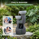 3-Tier Outdoor Water Fountain with LED Lights, 18.5 Inch by LJGDeals
